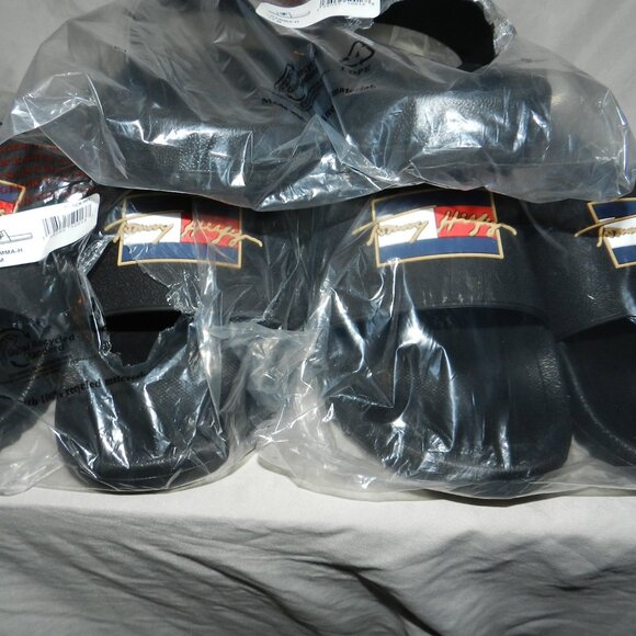Tommy Hilfiger Signature Collection Flag Pool Slide Sandals Black MENS NWT! - Picture 2 of 11